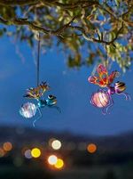 Bouncing Solar Bug Light Great Hanging Solar Powered Bright Fun Garden Decor