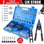 M3-M12 Professional Rivnut Tool Kit - Hand Threaded Riveter Gun w/ Mandrels UK
