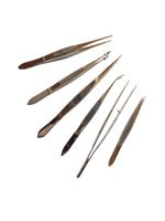 Pack of 6 Fine Nose Tweezers, Various Sizes (New Old Stock, NOT PERFECT). S7905