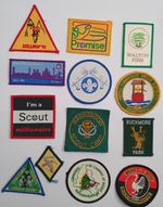 13 x Various Boy Scout Vintage Camp Badges Patches. BuckMore Braid Wood Etc