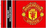 Manchester United Football Club Official Striped Large Flag Big Crest Fan Gift