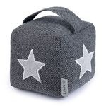 LIVIVO Door Stopper Weighted Fabric Door Stop Star Cube Door Stop Grey