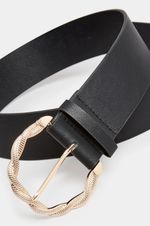Yours Clothing Womens Plus Size  & Gold Rope Twist Wide Buckle Belt