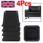 4Pcs 3-Inch Heavy Duty Bed Chair Risers Feet Leg Lift Furniture Raisers Stand UK