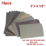 400 600 3000 800 1000 1200 1500 2000 2500 Grit Wet & Dry Sandpaper 15pcs/Set