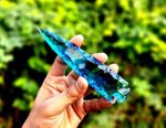Amazing Rare Blue Aqua Obsidian Crystal Gemstone Glass Arrow Head 5-6 Inch