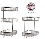 STAINLESS STEEL SHOWER CADDY 100% RUST FREE BATHROOM SHELF CORNER ORGANIZER RACK