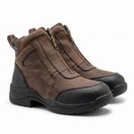 Englander Equestrian Atlas Zip Front Yard Boots Brown Oiled Leather Riding Boot
