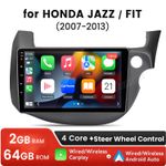 64G CarPlay For Honda JAZZ FIT 2007-13 Android Car Radio Stereo GPS Sat Nav WIFI