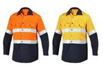 Hard Yakka Tecasafe Hi-Vis 2 Tone Fire Resistant Safety Shirt (Y04066) New