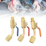 HOT Air Conditioning Refrigerant Angled Compact Ball Valve Brass For R134A R410A