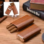 Cigar Case Cedar Wood Lined-Cigar Travel Case Cigar  Humidor Case