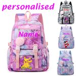Personalised School Backpack Bag Customised Named Text Boys Girls Kids Rucksack