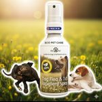 NATURAL DOG FLEA TICK LICE MITE Spray Natural Treatment MADE IN THE UK 100ml