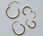 Single 14CT Gold Plated Sterling Silver Hoop Sleeper Earring Tiny-Small-Large