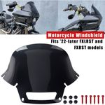 Dark Smoke Windshield Windscreen w/Red Mount Bolt for Harley Low Rider ST FXLRST