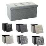 Ottoman Storage Seat Stool Trunk Toy Chest Bedding or Blanket Box Folding Bench 