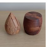 Wood Barrel and Teardrop Brain Teaser Puzzle Set Strategy 15-25 Pieces