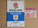 SIX NATIONS ENGLAND V FRANCE PROGRAMME 15TH JANUARY 1983 (PLUS TICKET)