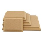 Wooden MDF Rectangle Plaque Cove Edge Blanks Craft Shape Display Stand Plinth