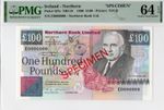 NORTHERN IRELAND SET OF Specimen 5 10 20 50 100 POUNDS 1990 PMG 64/65 EPQ