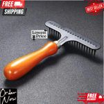 Wood Carpet Groomer Rake Metal Shag Rug Rake New Carpet Rake  Home Accessories