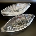 Vintage Glass Sundae Banana Split Dishes Ice Cream Dessert Fruit Design x 4