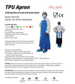 Heavy-Duty TPU Bib Thick Dishwashing Apron, 7.8 Mil, Waterproof & Oil Resistant