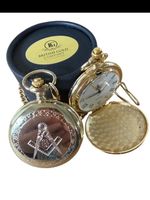 FREEMASONS  GOLD POCKET WATCH Engraved  MASONIC Crest PERSONALISED