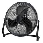 18 Inch Metal Floor Fan Air Circulator Home Office Gym Garage Cooling Black