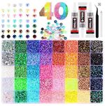 32000Pcs Jelly Rhinestones Bedazzling Kit 40 Colors 3Mm Flatback Gems with 3Pcs