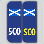 2 x SCO FLAG SCOTLAND CAR NUMBER PLATE VINYL STICKERS