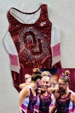 OU University of Oklahoma NCAA Big 12 Gymnastics GK Leotard SOONER Gymnast Worn!