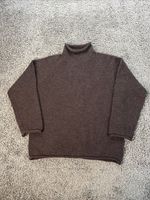 Vtg J. Crew Roll Neck Sweater Mens Medium Pullover Sweater Chunky Wool Brown