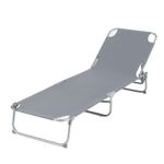 Garden Reclining Sun Lounger Folding Chair Bed Rocker Recliner Beach Camping