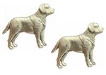 2 x Labrador Dog Handcrafted From English Pewter Pin Badges-PAG