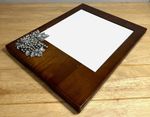 Royal Selangor Wooden Cheese Board Pewter Grapes Ceramic Tile Indented Handles