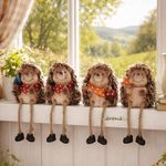 Set of FOUR Hedgehog Shelf Sitters With Dangling Legs Ideal Hedgehog Gift Idea.