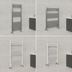 Straight Bathroom Heated Towel Rail Rad Radiator Centre Heating Chrome White