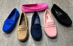 Ladies Comfy Flat Moccasin Faux Suede Cushioned Lightweight Loafer Shoe
