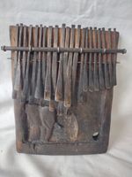 Mbira vintage 21 key Thumb Piano Carved Wood - Elephant Pattern