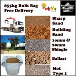 Bulk Bags building Sand Sharp Sand Ballast  20mm Gravel Shingle MOT Type 1