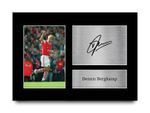 Dennis Bergkamp Signed Arsenal Pre Printed Autograph Photo Memorabilia Gift