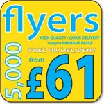 A4, A5, A6 or DL Printed full Colour leaflets / flyers on Premium 150gms Gloss