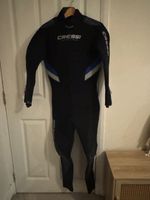 Cressi Castoro Mens Monopiece Wetsuit - Large - 7 mm - Blue and Black