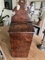 Georgian Antique Oak Candle, Salt, and Wall Storage Box
