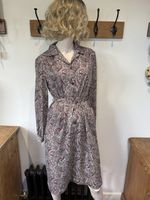 Eastex Vintage 70s 80s Paisley Midi Dress Belted Button Front Collared UK 10