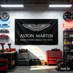 Aston Martin F1 Wall Flag 3x5ft Racing Formula 1 Garage Banner Decor