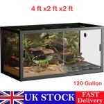 120 Gallon Reptile Terrarium Snake Enclosure 4'x2'x2' Bearded Dragon Tank