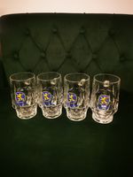 Vintage set of 4  elegant Löwenbräu München beer glasses 0.3L made in Germany 